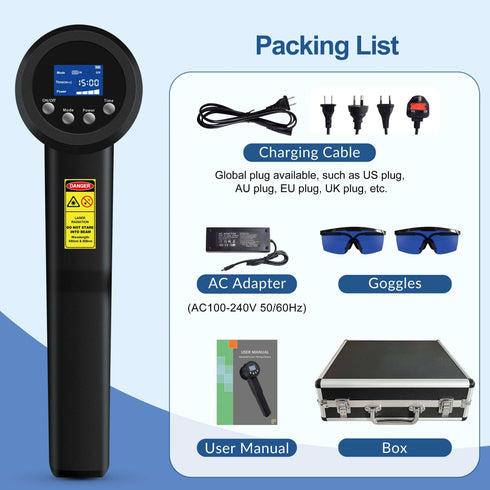 Professional Grade Cold Laser Physical Therapy with 15 diodes @ 808nm 10 @ 650nm - Rejuvenate & Heal, Red Light Therapy, Health & Beauty