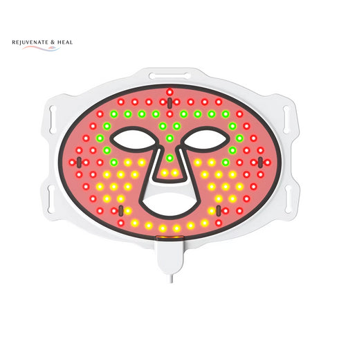 RHG13 4-in-1 LED Facial Mask | 416-Chip Red, Green & NIR At-Home Skincare - Rejuvenate & Heal, Red Light Therapy, Health & Beauty